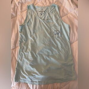 Ivory Ella Teal Blue Tank with Elephant Design